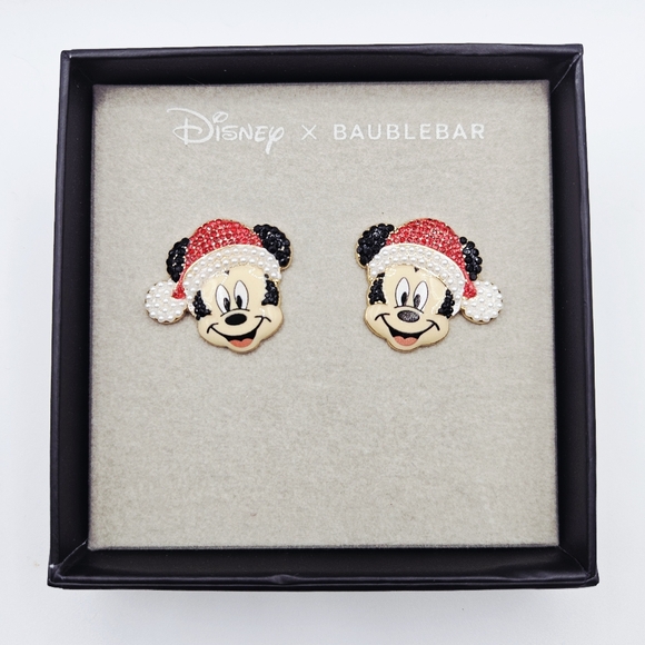 BaubleBar Jewelry - NEW Baublebar x Disney Santa Mickey Mouse Christmas Post Earrings NIB
